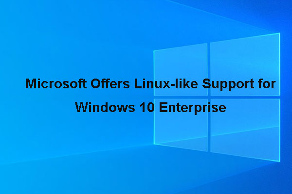 Microsoft Offers Linux-like Support for Windows 10 Enterprise