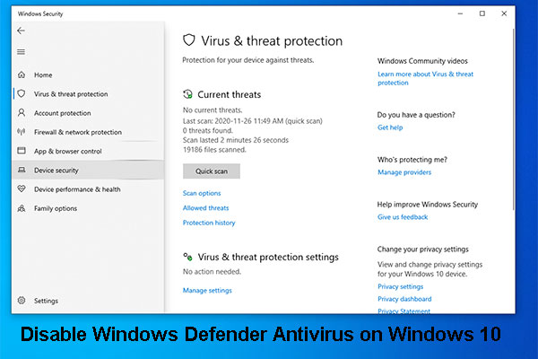 [Solution] How to Disable Windows Defender Antivirus on Win 10
