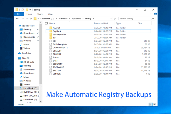 Windows No Longer Automatically Backs up System Registry to RegBack