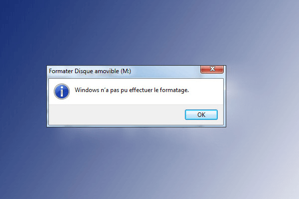 Comment puis-je corriger l’erreur « Windows n’a pas pu effectuer le formatage »