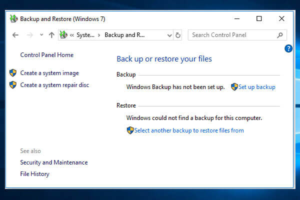 How to Use Backup and Restore Windows 7 (on Windows 10)