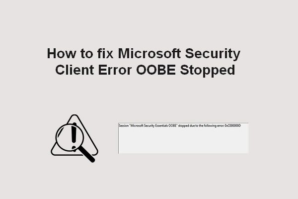 [Solved] Microsoft Security Client Error OOBE Stopped