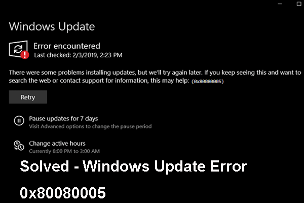 4 Reliable Solutions to Windows Update Error 0x80080005