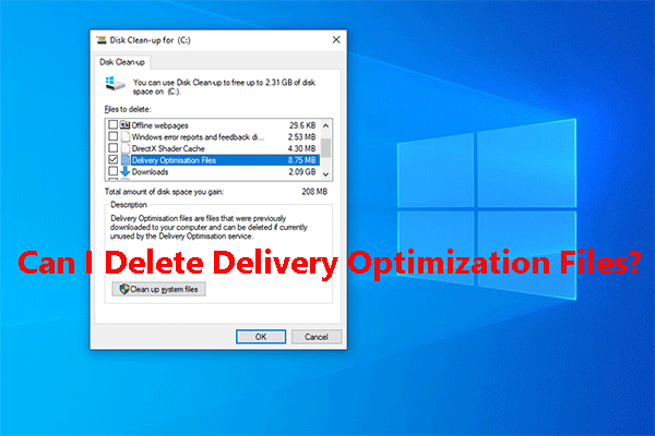 Can I Delete Delivery Optimization Files? Yes, You Can Do It