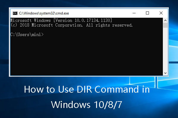 How to Use DIR Command in Windows 10/8/7