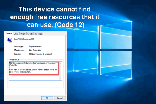 Fix This Device Cannot Find Enough Free Resources That It Can Use