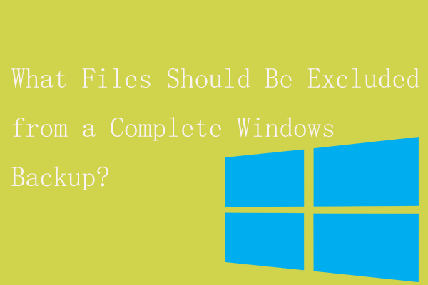 What Files Should Be Excluded from a Complete Windows Backup?