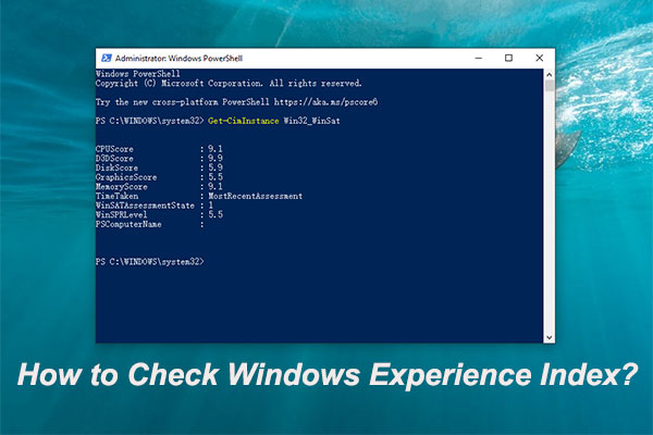 How to View the Windows Experience Index on Windows 10?