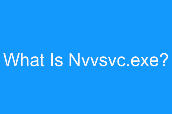 What Is Nvvsvc.exe and Should You Remove or Disable It?