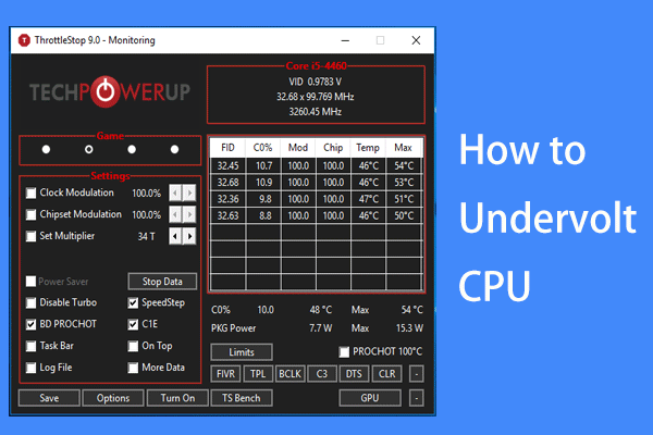 How to Undervolt CPU to Lower CPU Temperature? See the Guide!