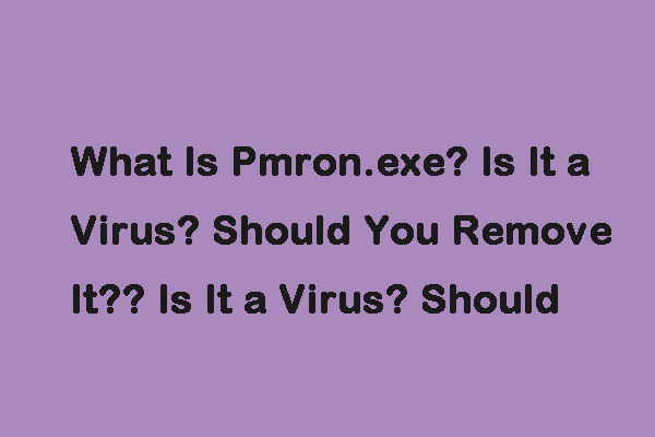 What Is Pmron.exe? Is It a Virus? Should You Remove It?