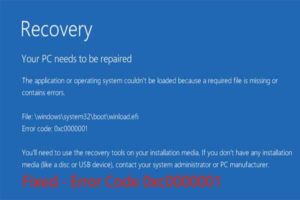 6 soluciones para el código de error 0xc0000001 Windows 10 al iniciar