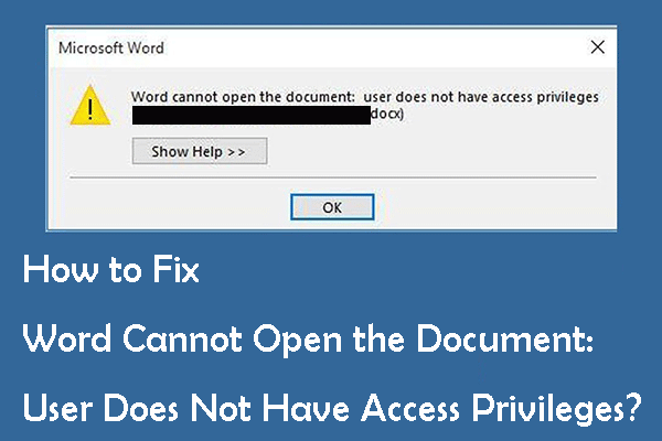 How to Fix Word User Does Not Have Access Privileges?
