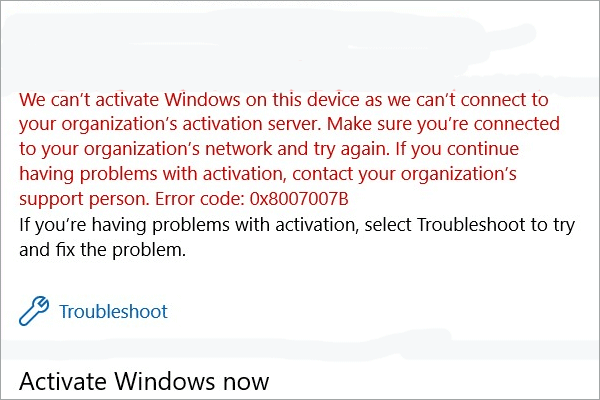 [5 Solutions] Fix Windows Activation Error Code 0x8007007B