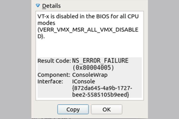 [5 Fixes] VT-x Is Disabled in the BIOS for All CPU Modes