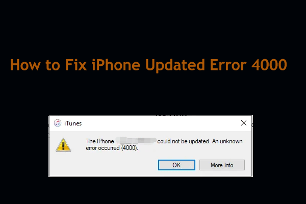 A Full Guide: Fix iPhone Could Not Be Updated Error 4000