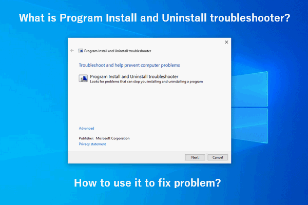 Fix Problems With Program Install And Uninstall Troubleshooter