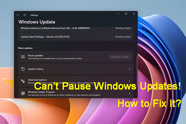 How to Fix It: Can’t Pause Windows Updates on Windows 10/11