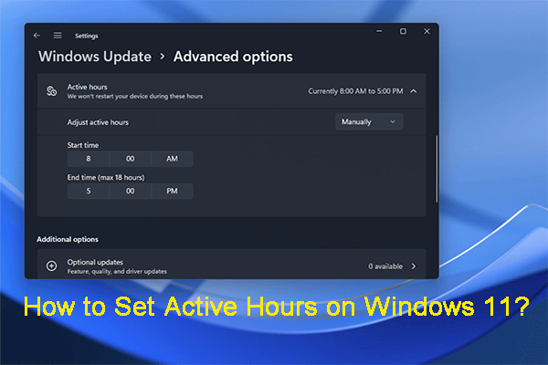 How to Set Active Hours on Win11 to Change Windows Update Time?