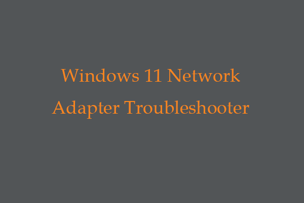 How to Run Windows 11 Network Adapter Troubleshooter