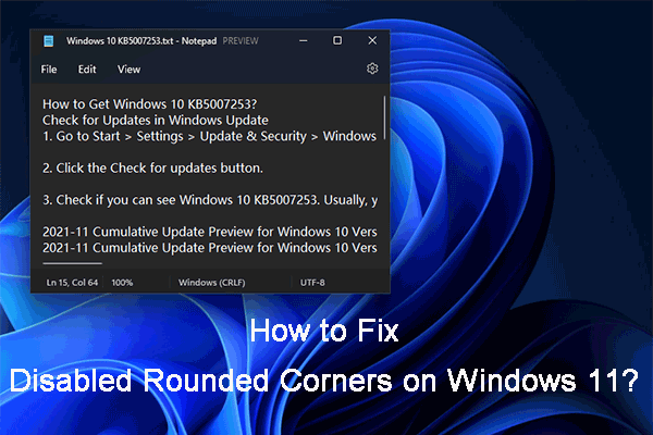 How to Fix Rounded Corners Disabled on Windows 11?