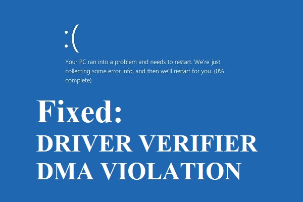 Cómo reparar DRIVER VERIFIER DMA VIOLATION en Windows 10