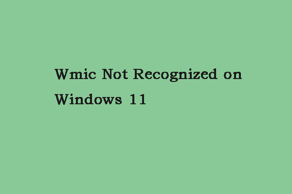 WMIC Not Recognized on Windows 11? Here Is How to Fix It!