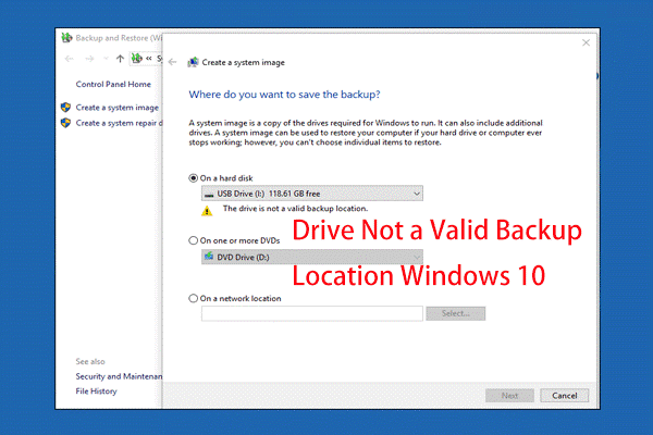 [Solution] Le lecteur n’est pas un emplacement de sauvegarde valide sous Windows 10