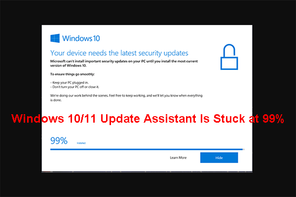 [Best Fixes] Windows 10/11 Update Assistant Is Stuck at 99%