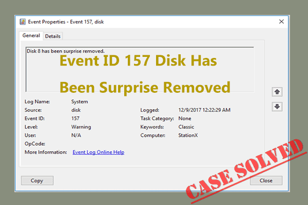 Event ID 157 Disk Has Been Surprise Removed – Fix It Now