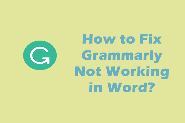 How to Fix Grammarly Not Working in Word? Try Fixes Here!