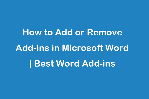 How to Download/Install/Add/Remove/Disable Add-ins in Word