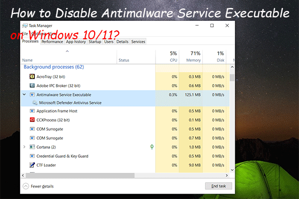How to Disable Antimalware Service Executable on Windows 10/11?