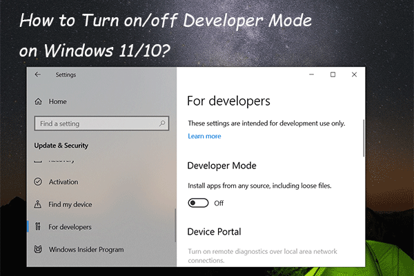 How to Turn on/off Developer Mode on Windows 11/10?