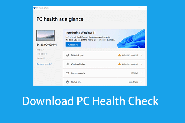Download PC Health Check App to Test Your PC for Windows 11