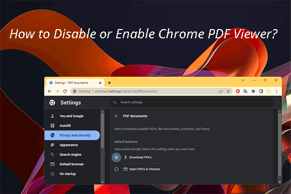 How to Disable or Enable Chrome PDF Viewer?