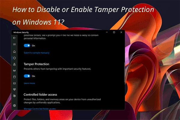 How to Disable or Enable Tamper Protection on Windows 11?