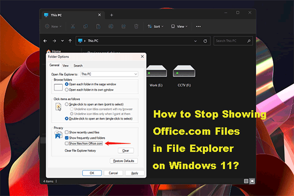 How to Stop Showing Office.com Files in File Explorer on Win11?