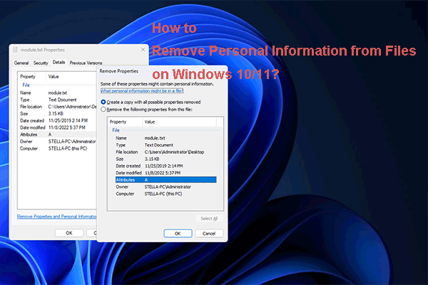 How to Remove Personal Information from Files on Windows 10/11?