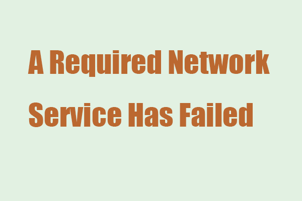 Fix Modern Warfare “A Required Network Service Has Failed” Error
