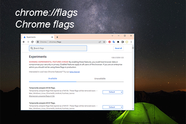 chrome://flags: Try Experimental Features & Activate Debug Tools