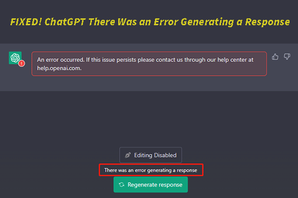 FIXED! ChatGPT There Was an Error Generating a Response