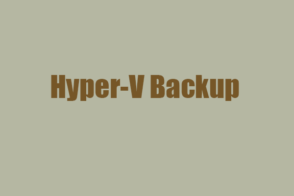 [Solutions] How to Easily Back Up Hyper-V Virtual Machines?