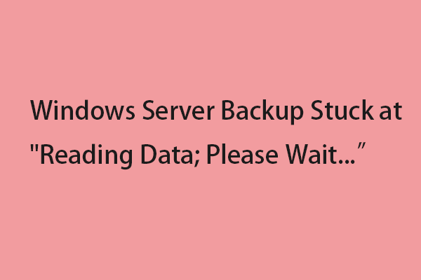 Windows Server Backup Stuck at "Reading Data; Please Wait...”