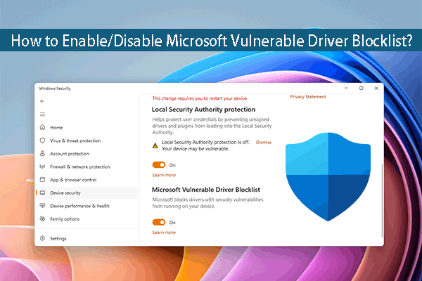 Smart Guide: Enable/Disable Microsoft Vulnerable Driver Blocklist