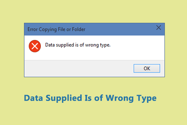 Data Supplied Is of Wrong Type with Error 0x8007065D