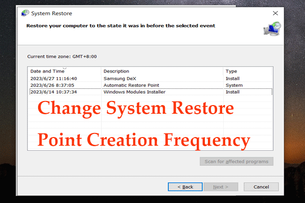 How to Change System Restore Point Creation Frequency in Win11/10
