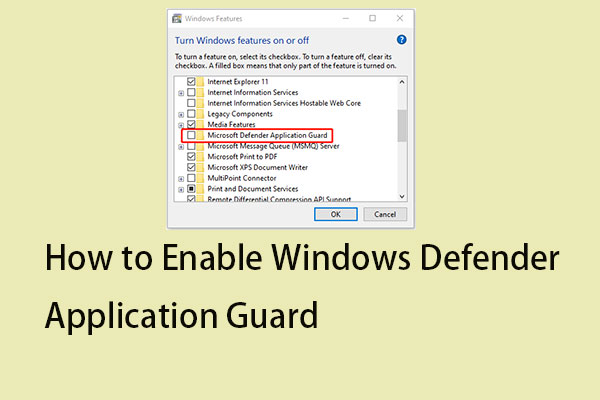 How to Enable Windows Defender Application Guard? [5 Ways]