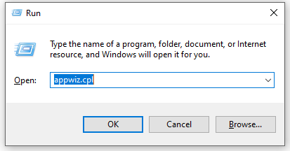 type appwiz.cpl