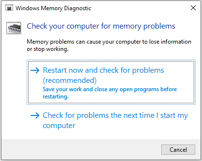 check for memory problems